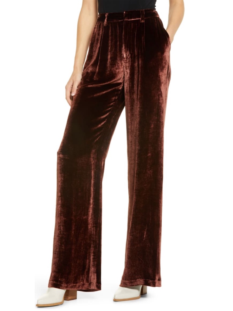 New Reformation Wes Velvet Pant Chestnut 2